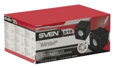 Компьютерная акустика Sven 315 2.0 черный 5Вт портативные