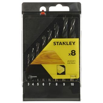 Сверло STANLEY STA 56006-QZ Набор сверл по дереву спир. 3-4-5-6-7-8-9-10 мм